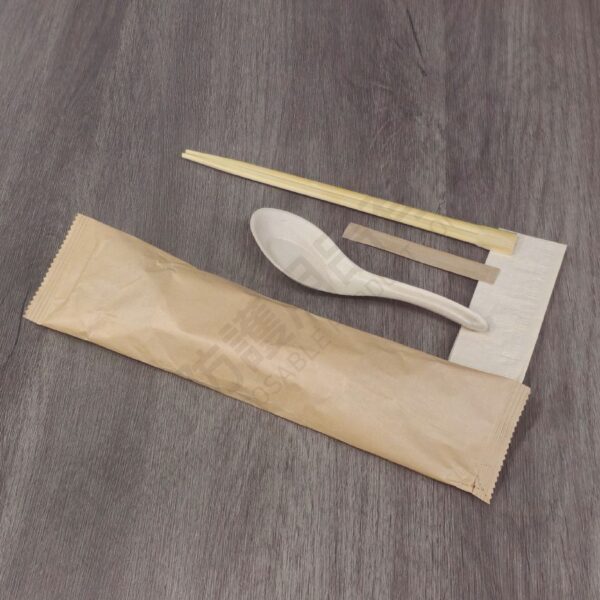 Paper Cutlery Set with Paper Bag